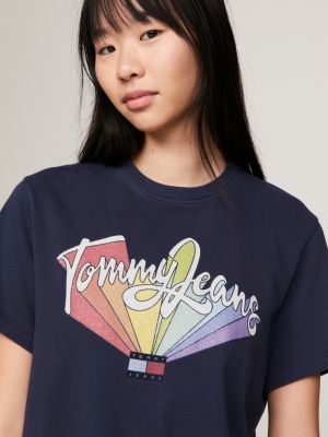 Tommy jeans rainbow logo tee new arrivals