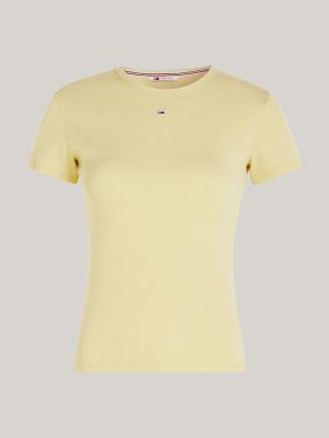 Essential Slim Rib-Knit T-Shirt, Yellow