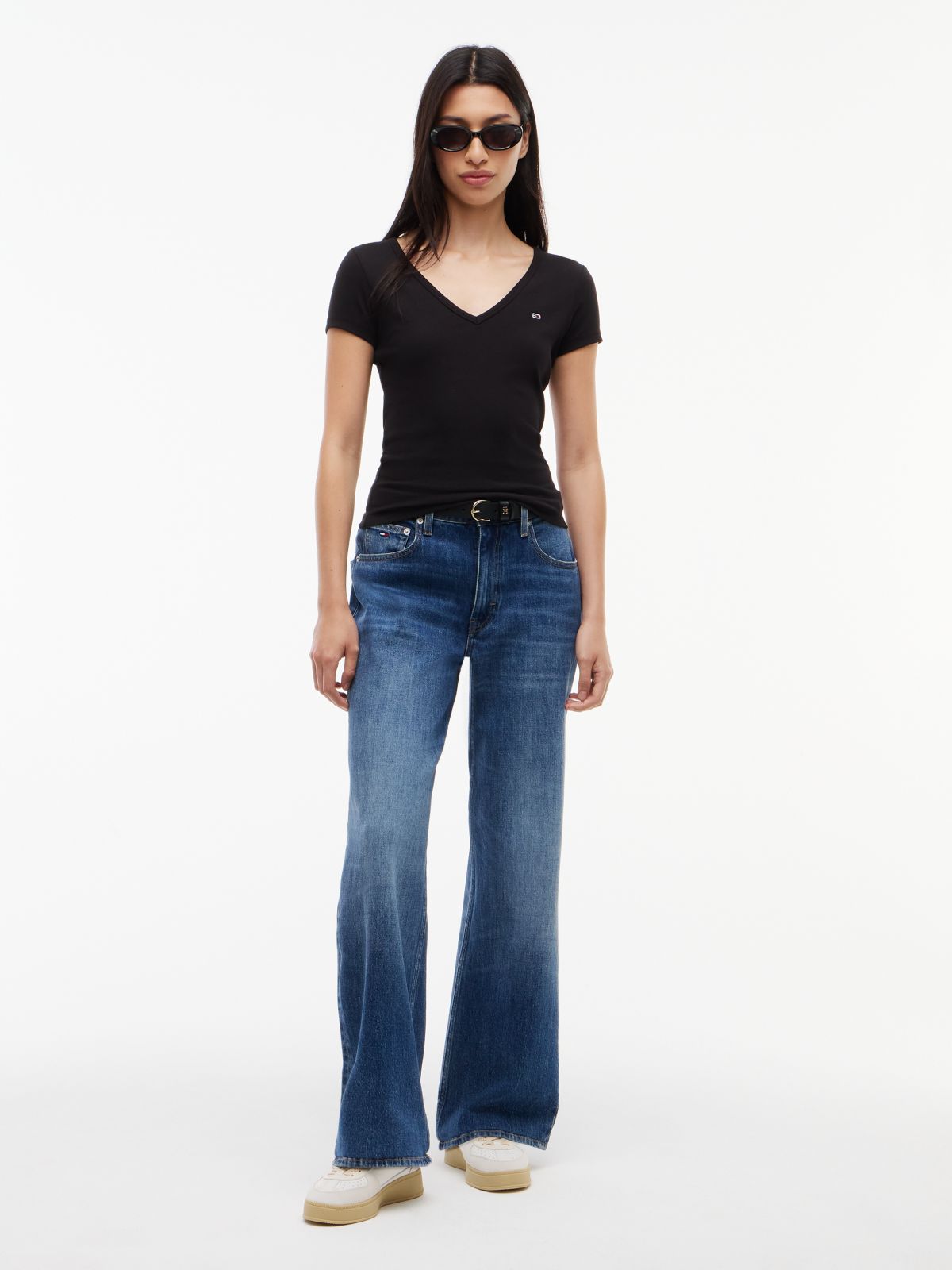Essential V-Neck Slim Fit T-Shirt — Black