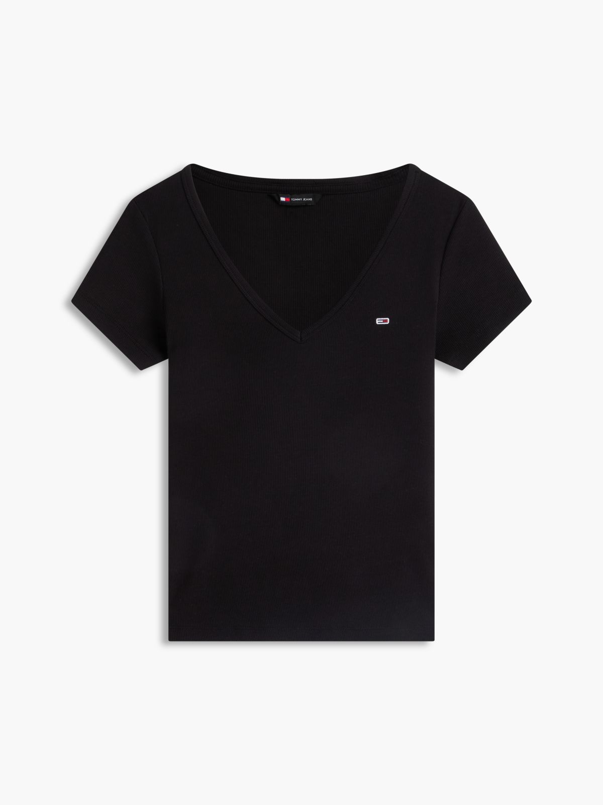 Essential V-Neck Slim Fit T-Shirt — Black