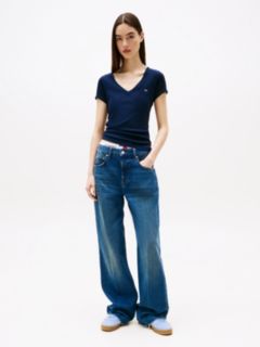 Essential V-Neck Slim Fit T-Shirt — Blue 3