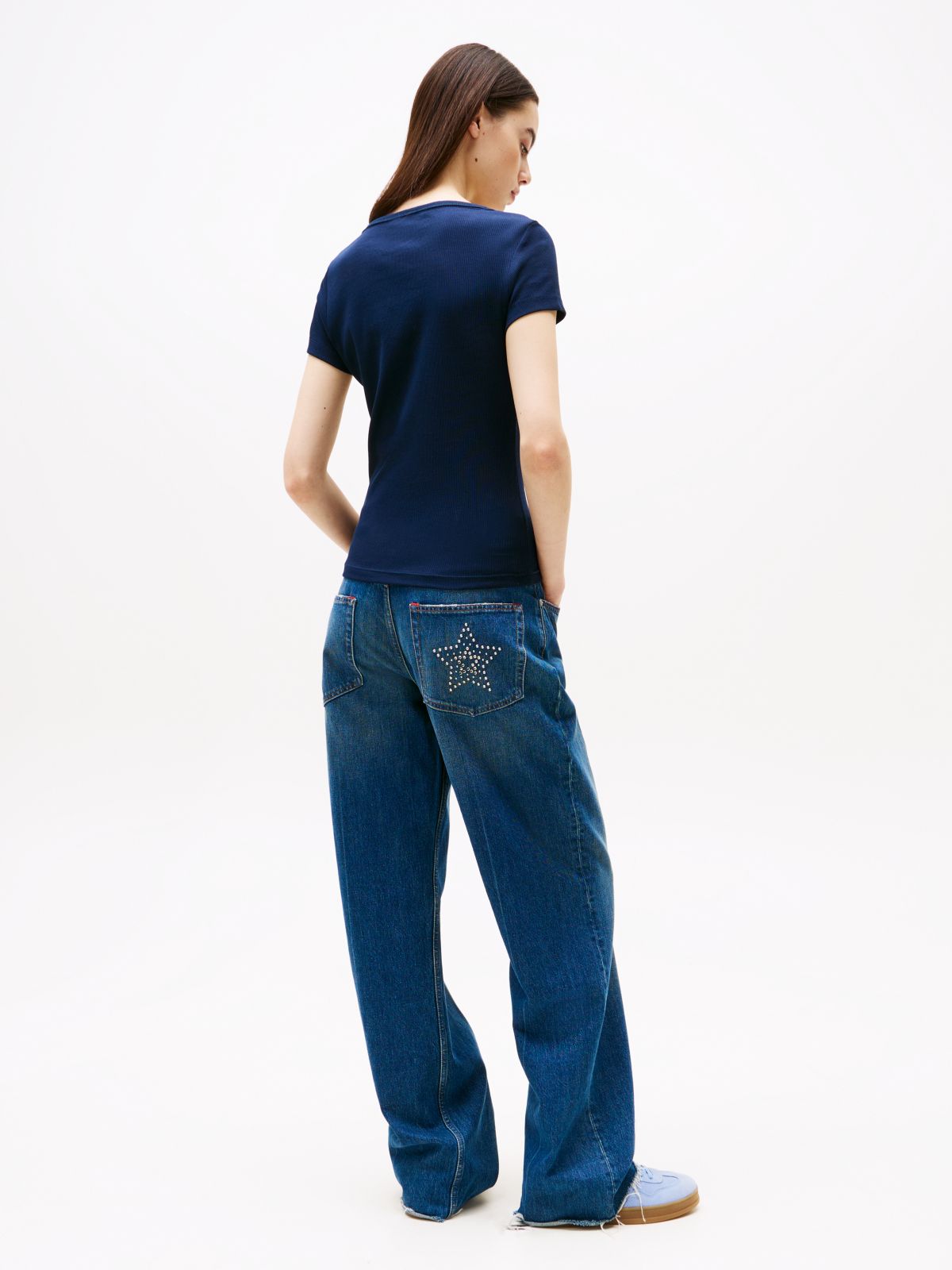 Essential V-Neck Slim Fit T-Shirt — Blue