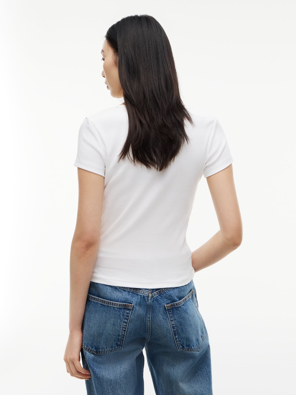 Essential V-Neck Slim Fit T-Shirt — White
