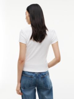 Essential V-Neck Slim Fit T-Shirt — White 4