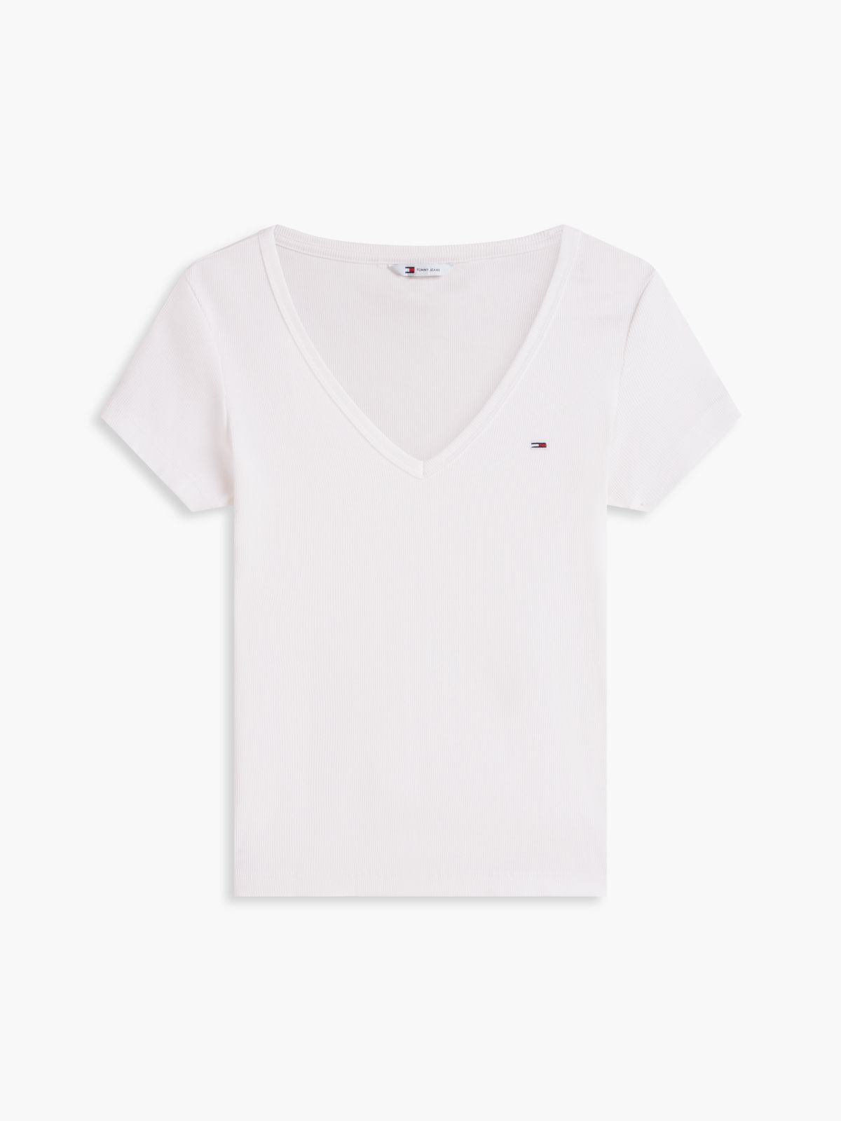 Essential V-Neck Slim Fit T-Shirt — White