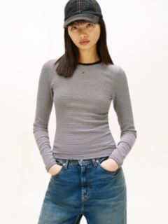 Flag Embroidery Slim Long Sleeve T-Shirt — Black 1