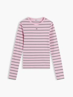 Flag Embroidery Slim Long Sleeve T-Shirt — Pink 5