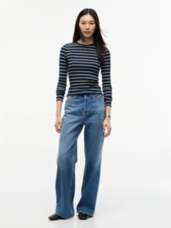 Flag Embroidery Slim Long Sleeve T-Shirt — Blue 2
