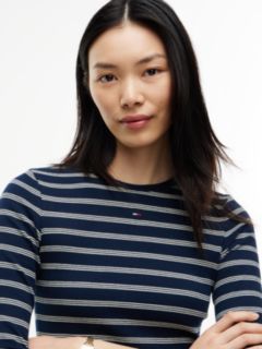 Flag Embroidery Slim Long Sleeve T-Shirt — Blue 3