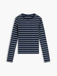 Flag Embroidery Slim Long Sleeve T-Shirt — Blue 5