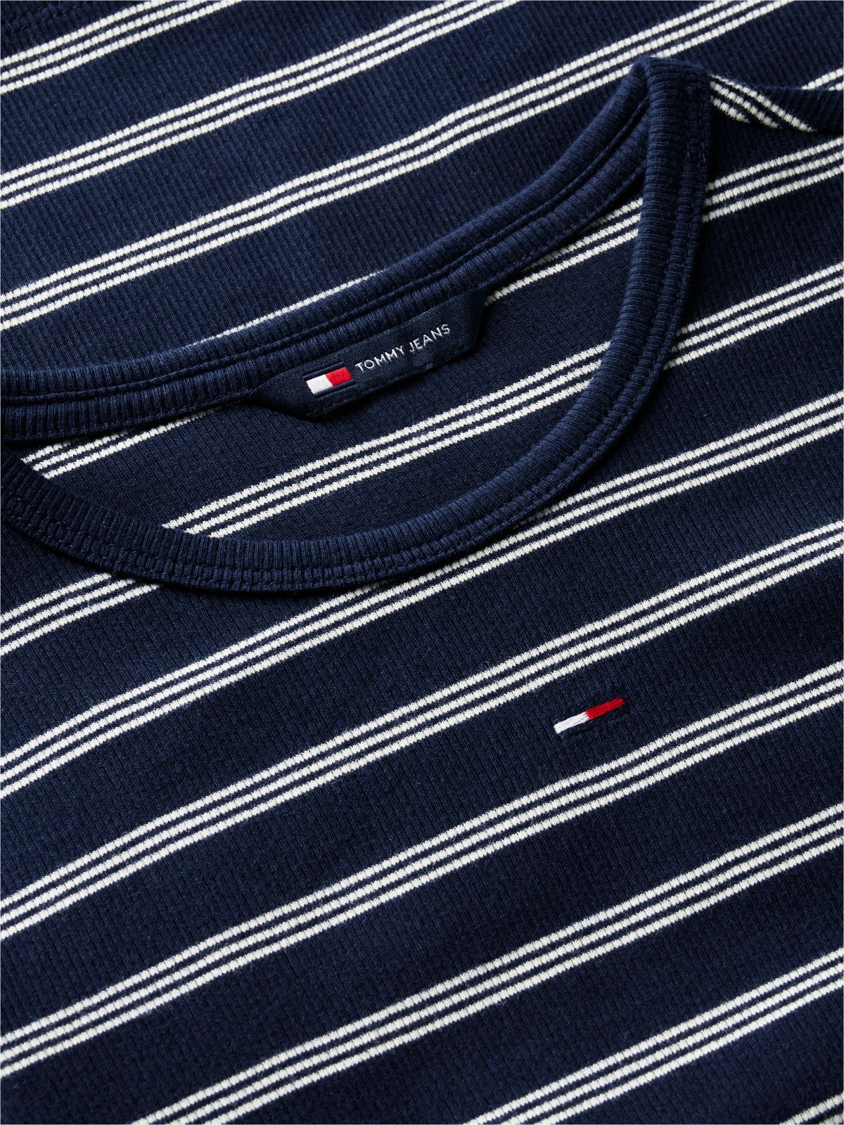 Flag Embroidery Slim Long Sleeve T-Shirt — Blue