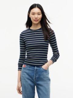 Flag Embroidery Slim Long Sleeve T-Shirt — Blue 1