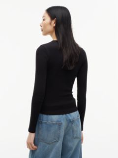 Flag Embroidery Slim Long Sleeve T-Shirt — Black 4