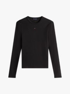 Flag Embroidery Slim Long Sleeve T-Shirt — Black 5