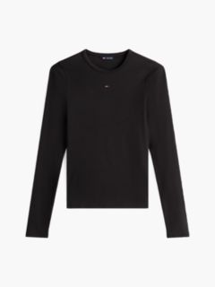 Flag Embroidery Slim Long Sleeve T-Shirt — Black 6