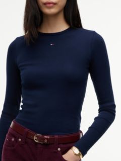 Flag Embroidery Slim Long Sleeve T-Shirt — Blue 3