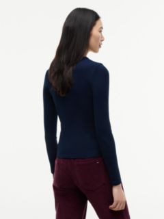 Flag Embroidery Slim Long Sleeve T-Shirt — Blue 4