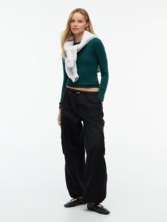 Flag Embroidery Slim Long Sleeve T-Shirt — Green 2