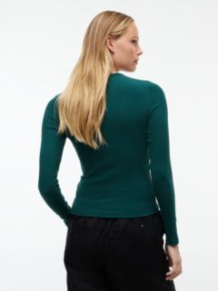 Flag Embroidery Slim Long Sleeve T-Shirt — Green 4