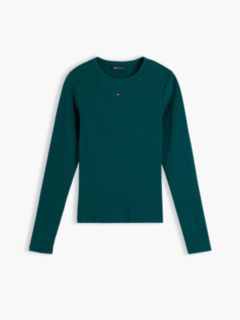 Flag Embroidery Slim Long Sleeve T-Shirt — Green 5
