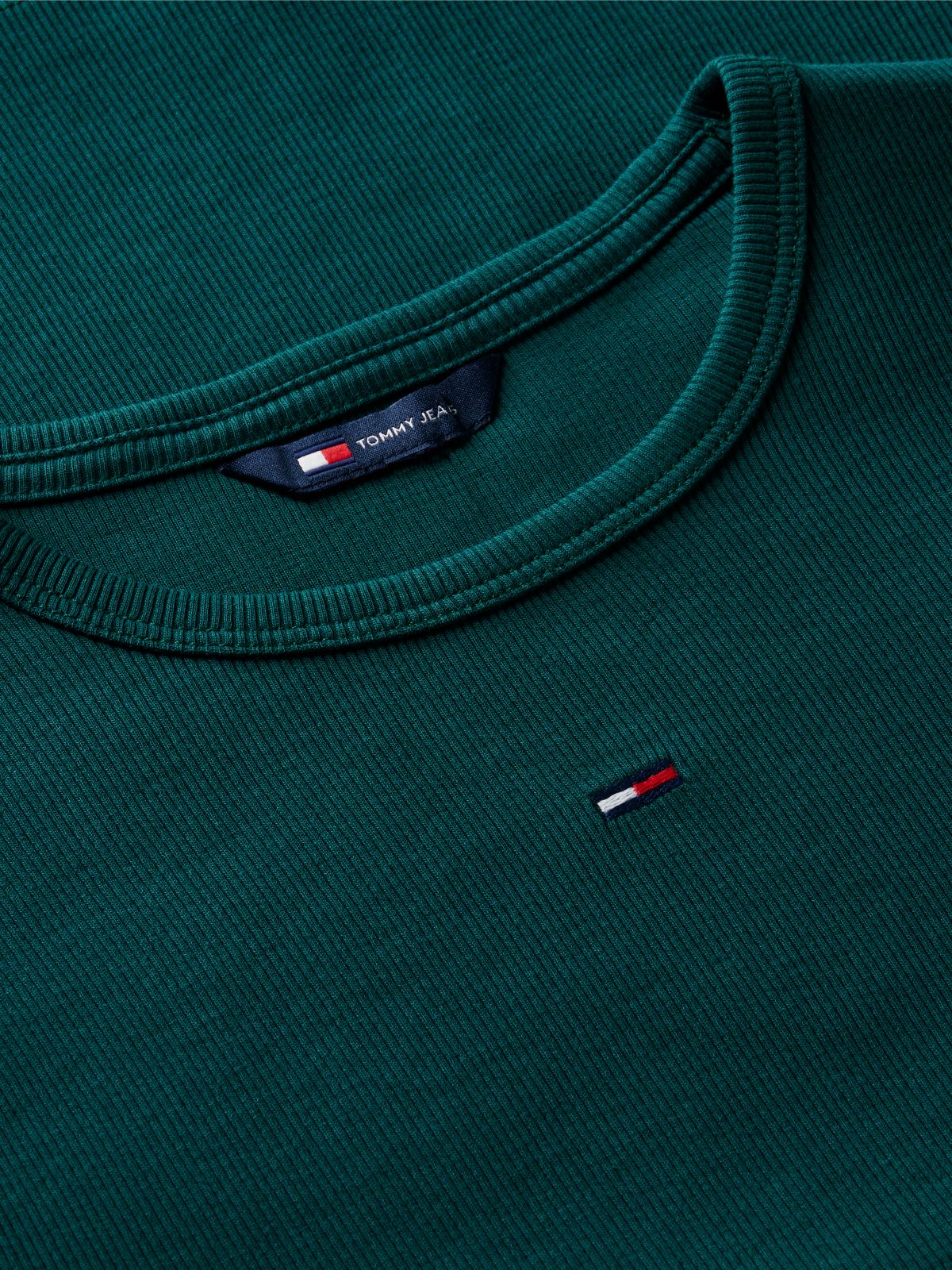 Flag Embroidery Slim Long Sleeve T-Shirt — Green
