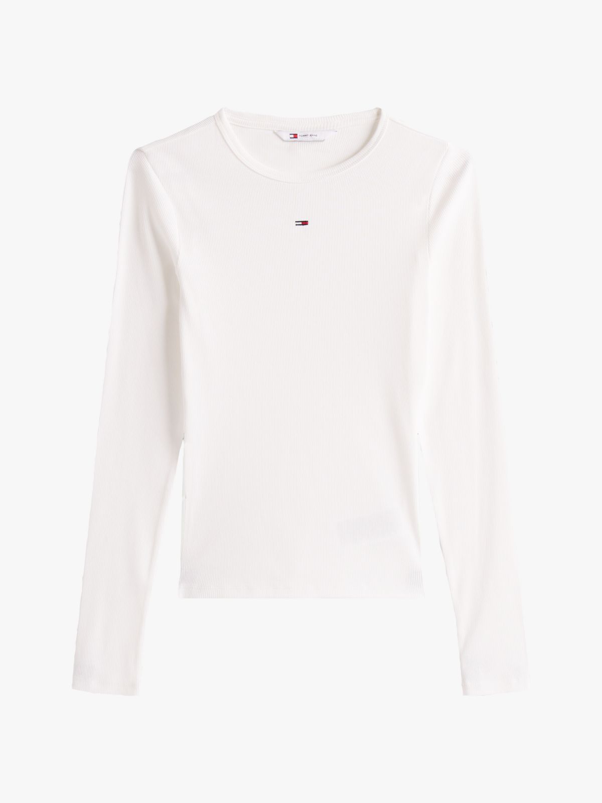 Flag Embroidery Slim Long Sleeve T-Shirt — White