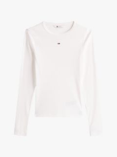 Flag Embroidery Slim Long Sleeve T-Shirt — White 5