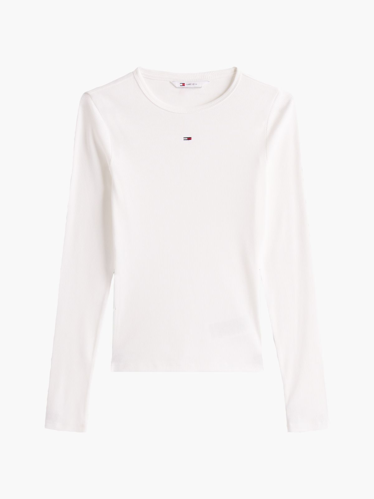 Flag Embroidery Slim Long Sleeve T-Shirt — White