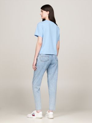 blue badge crew neck boxy t-shirt for women tommy jeans