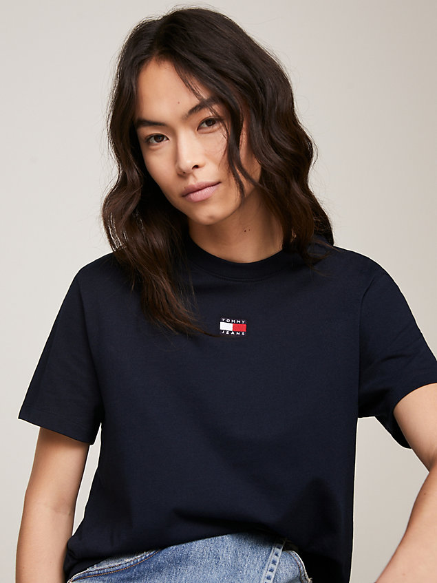 blue badge classic boxy jersey t-shirt for women tommy jeans