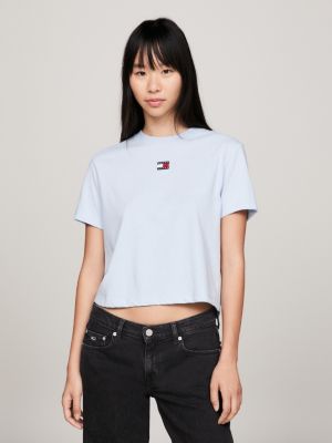 Tommy Badge Classic Fit Boxy T-Shirt | Blue | Tommy Hilfiger | Sportshirts