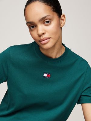 green badge crew neck boxy t-shirt for women tommy jeans