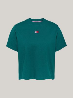 green badge crew neck boxy t-shirt for women tommy jeans