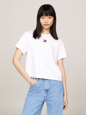 T shirt blanc tommy hilfiger femme on sale