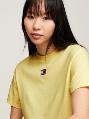 Tommy Badge Classic Fit Boxy T-Shirt, Yellow