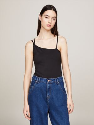 Tommy Jeans logo tape bodysuit in black