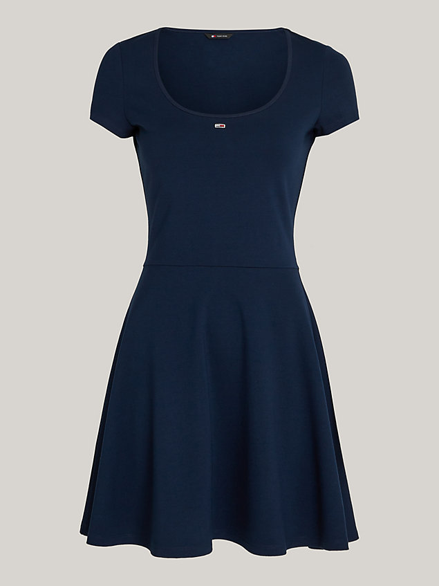 blue essential fit and flare mini dress for women tommy jeans