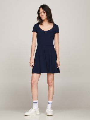Essential Fit And Flare Mini Dress | Blue | Tommy Hilfiger