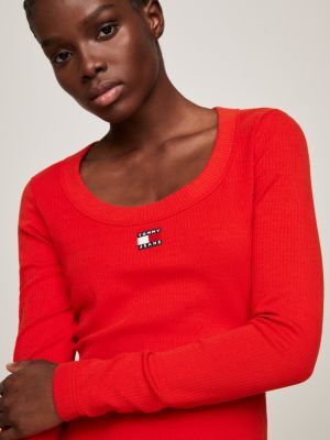 Robe rouge discount moulante manche longue