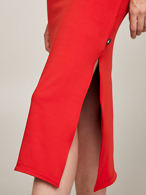 red sukienka midi na ramiączkach z kilku pasków dla kobiety - tommy jeans