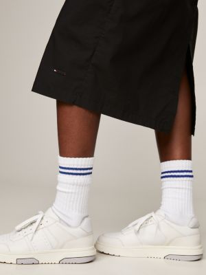 black ärmelloses midikleid mit offenem rückendetail für damen - tommy jeans