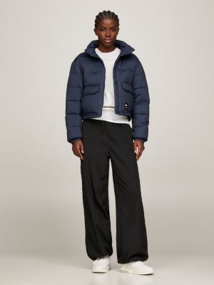 Navy blue puffer store coat women's