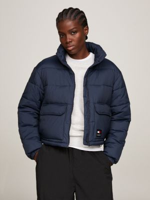 Back Logo Relaxed Puffer Jacket | Blue | Tommy Hilfiger