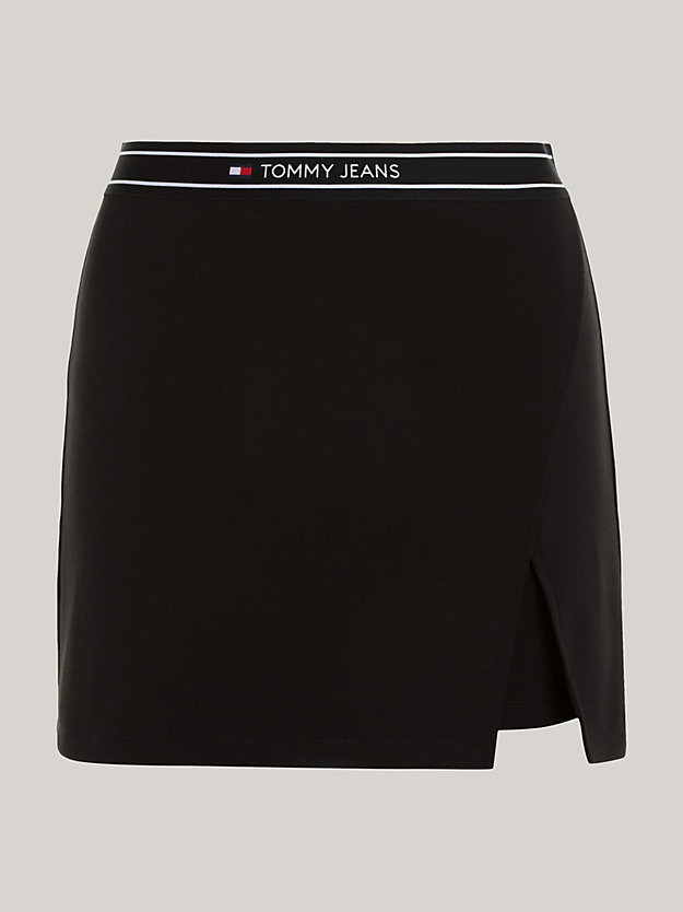 black logo waistband mini skort for women tommy jeans