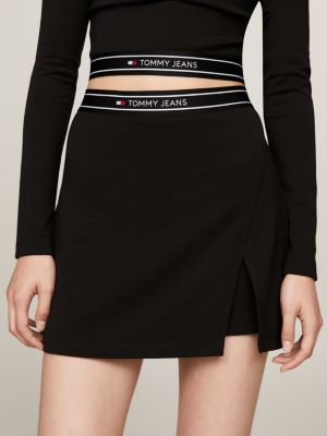 Logo Waistband Mini Skort, Black