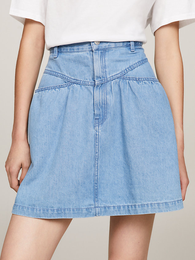 denim chambray denim mini skirt for women tommy jeans