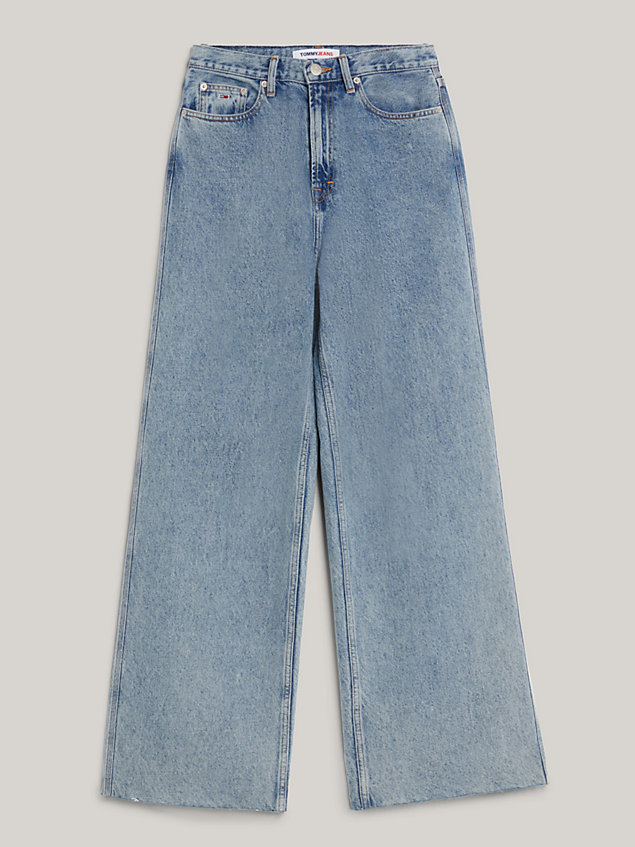vaqueros de pernera ancha y talle alto claire denim de mujer tommy jeans