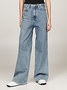 jean ample claire taille haute denim pour femmes tommy jeans