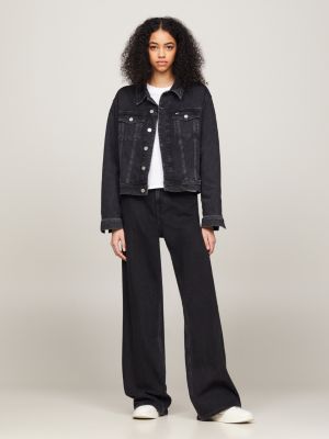 Claire High Rise Wide Leg Black Jeans, Denim