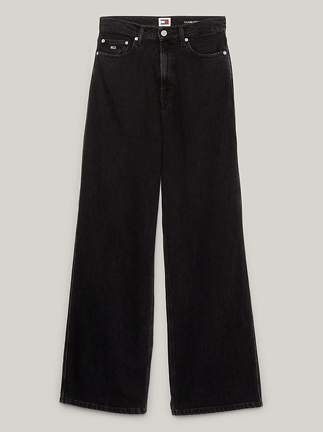 denim claire jeans mit hohem bund und weitem bein für damen - tommy jeans